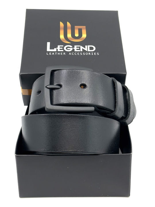 Wide Men's Belt Leather Black