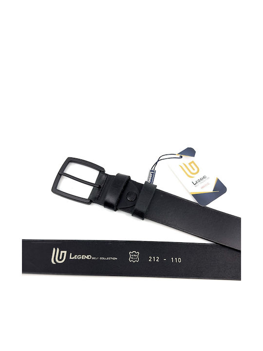 Wide Men's Belt Leather Black