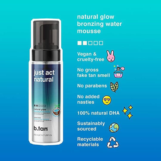 B.Tan Just Act Natural Autobronzant Mousse Corp 200ml