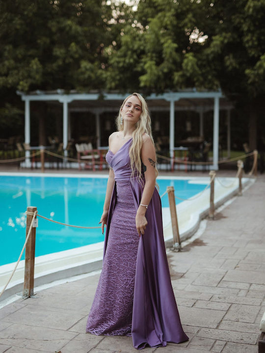 Mikael Summer Maxi Evening Dress Purple