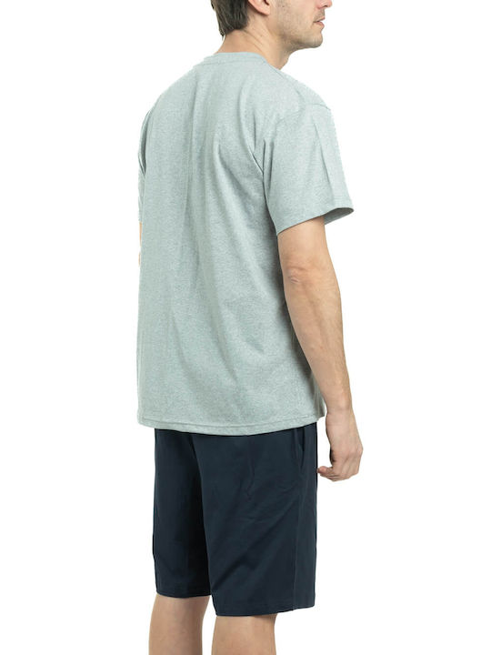 Koyote Men's Summer Cotton Pajamas Set Gray