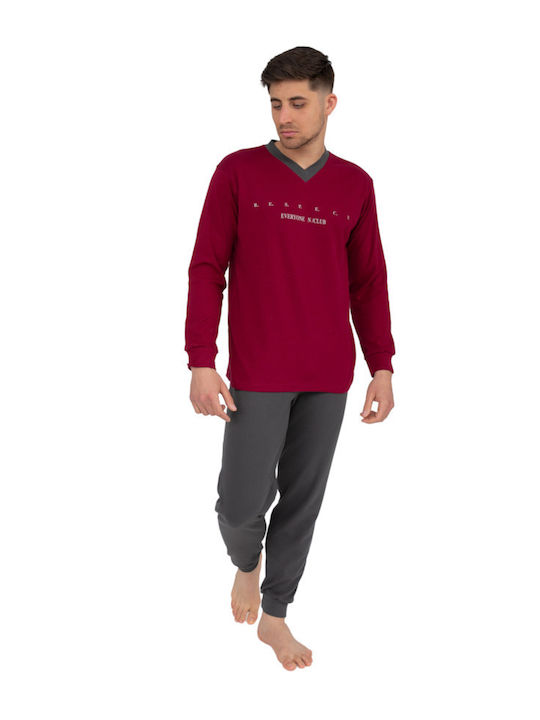 Nina Club Men's Winter Pajamas Set Bordeaux