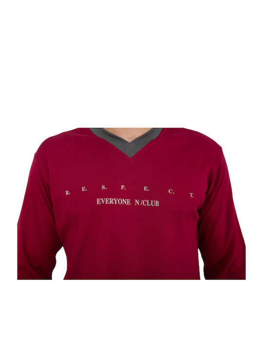 Nina Club Men's Winter Pajamas Set Bordeaux