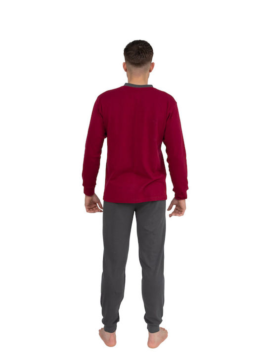 Nina Club Men's Winter Pajamas Set Bordeaux