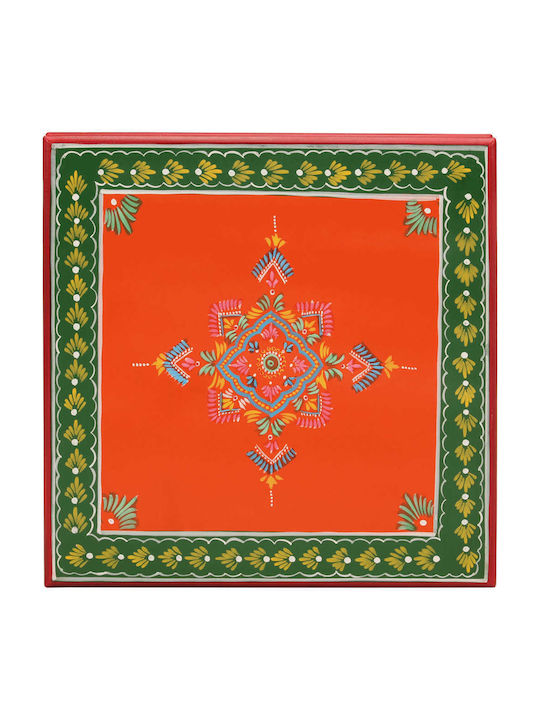Quadratischer Beistelltisch aus Massivholz Orange M54xB54xH30cm