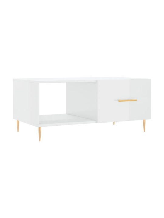 Rectangular Wooden Coffee Table White L90xW50xH40cm