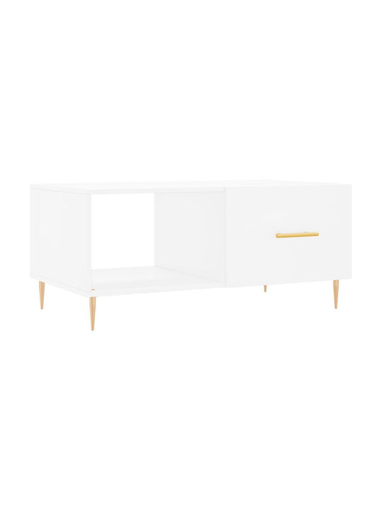 Rectangular Wooden Coffee Table White L90xW50xH40cm