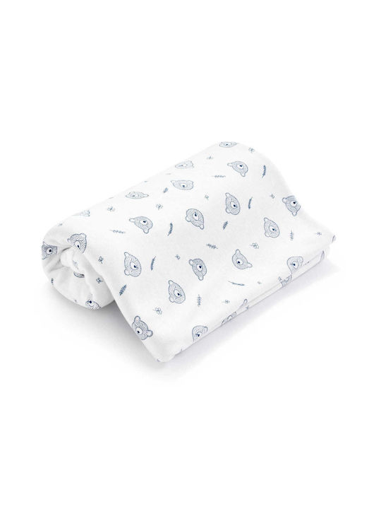 Jukki Blanket Nursery Swaddling Blankets Knitted Blue Bear 75x100cm