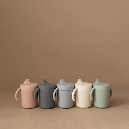 Mushie Baby Cup with Handles and Straw made of Plastic Green 230ml for 6m+m+