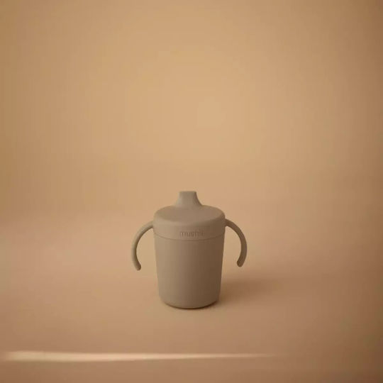 Mushie Baby Cup with Handles and Straw made of Plastic Green 230ml for 6m+m+