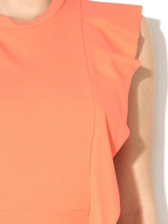 Silvian Heach DRESS Midi Kleid Ärmellos Orange