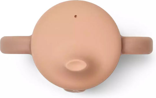 Liewood Παιδικό Ποτηράκι με Λαβές και Καλαμάκι Amelio Sippy Cup από Σιλικόνη Ροζ Giraffe 150ml για 6m+