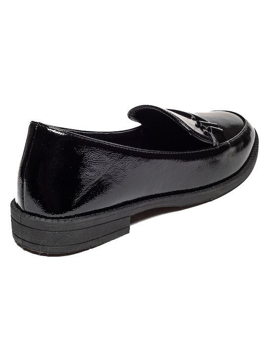 Cassandra Patent Leather Women's Moccasins in Black Color