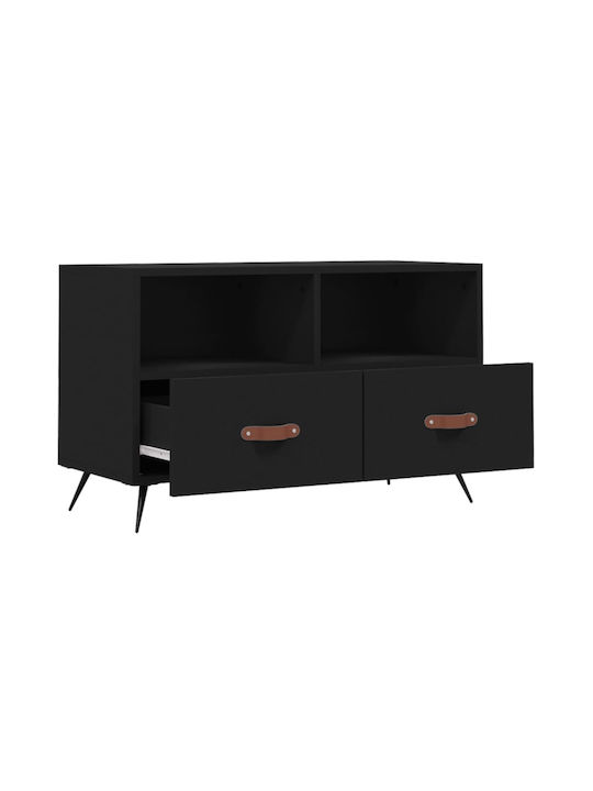 TV Stand Wooden Black L80xW36xH50cm