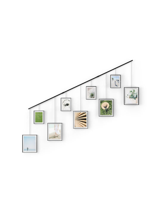 Umbra Multi Wall-Mounted Picture Frame 9 Photos Metallic Black 9 Pieces