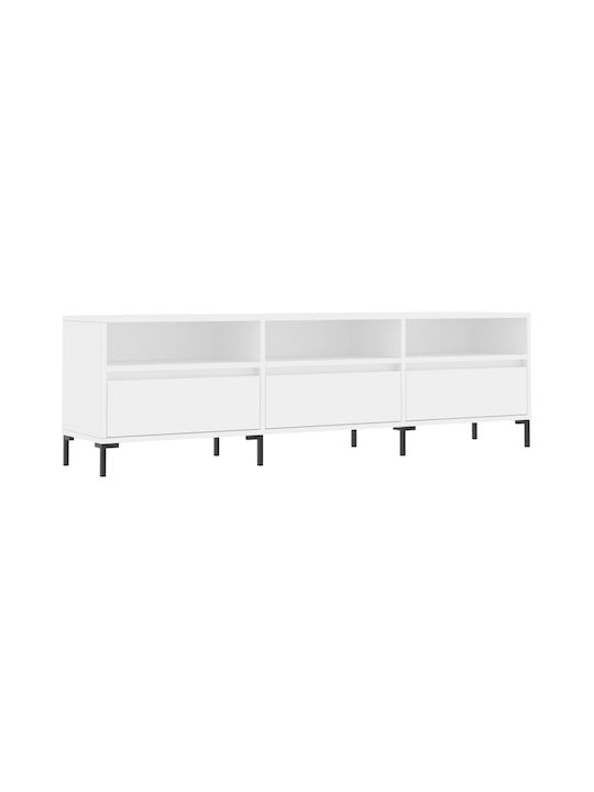 TV Stand Wooden White L150xW30xH44.5cm