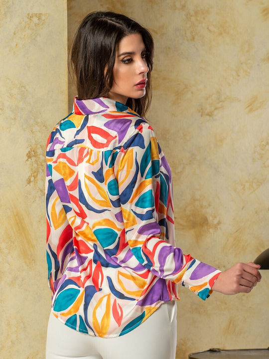 Women's Satin Long Sleeve Shirt