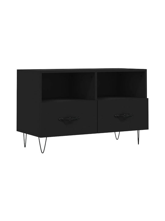 Particle Board TV Furniture with Drawers Black L80xW36xH50cm