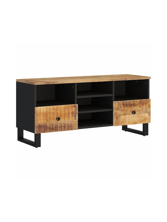 Solid Wood TV Furniture with Drawers Natural L100xW33xH46cm