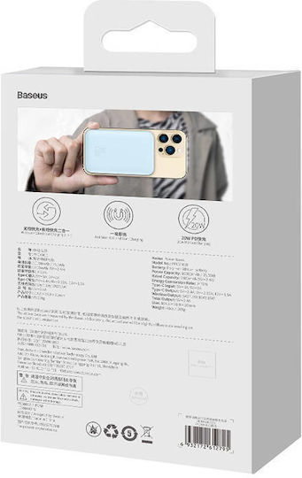 Baseus Mini Power Bank 10000mAh 20W с USB-C порт Power Delivery Син