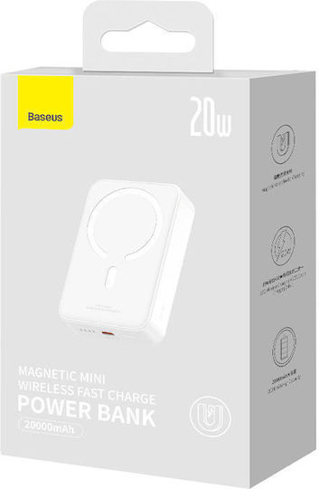 Baseus Mini Power Bank 20000mAh 20W с USB-C порт Power Delivery Бял