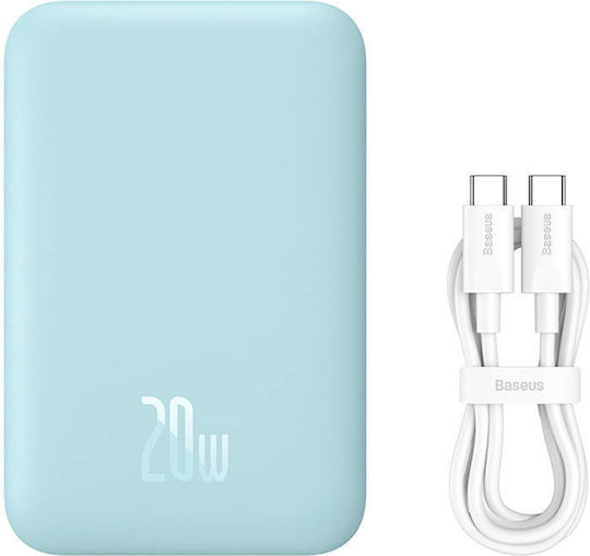 Baseus Mini Power Bank 6000mAh 20W с USB-C порт Power Delivery Светлосин