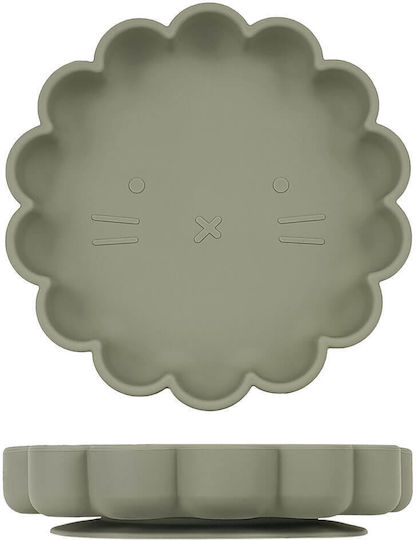 Baby Cloud Baby Food Plate Lion made of Silicone Green