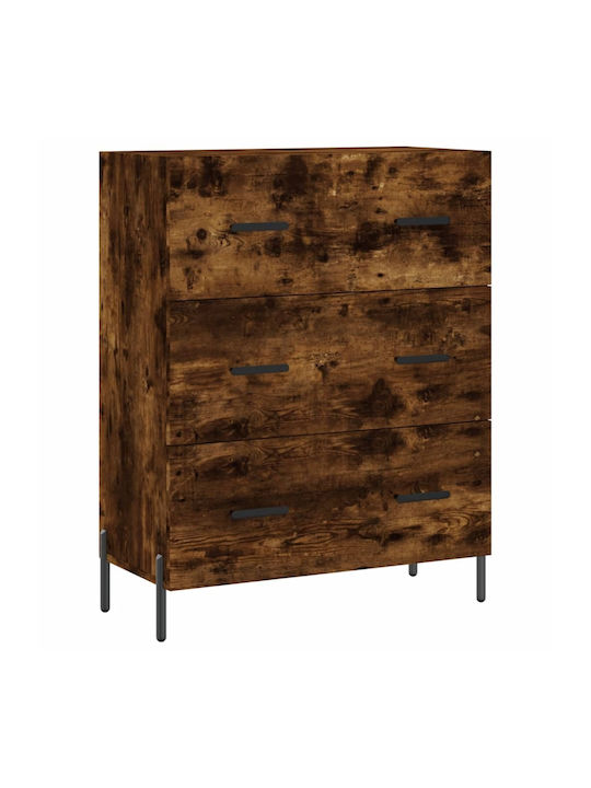 Wooden Chest of Drawers with 3 Drawers 69.5x34x90cm