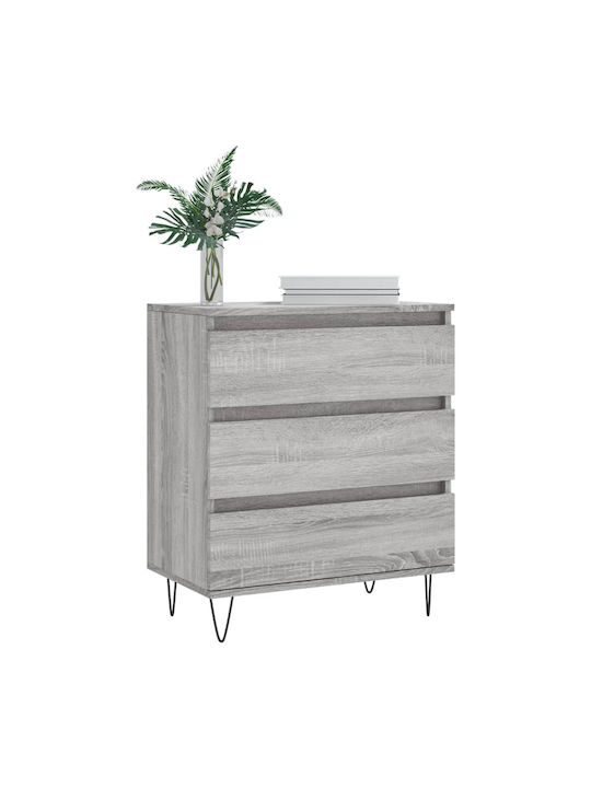 Wooden Bedroom Chest of Drawers with 3 Drawers 60x35x70cm