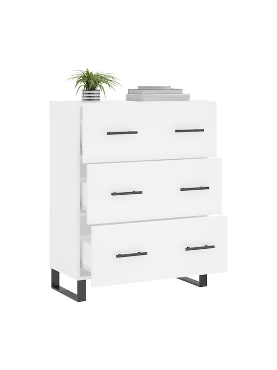 Συρταριέρα Κρεβατοκάμαρας mit 3 Schubladen Weiß 69.5x34x90cm