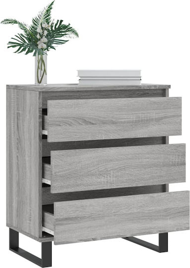 Comoda pentru Dormitor cu 3 sertare Gri 60x35x70buc