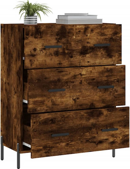 Wooden Chest of Drawers with 3 Drawers 69.5x34x90cm