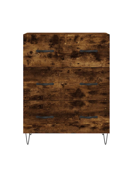 Wooden Chest of Drawers with 3 Drawers 69.5x34x90cm