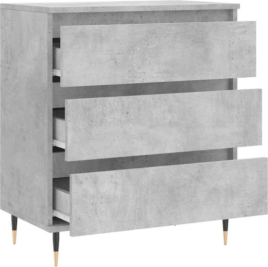 Comoda pentru Dormitor cu 3 sertare Gri 60x35x70buc