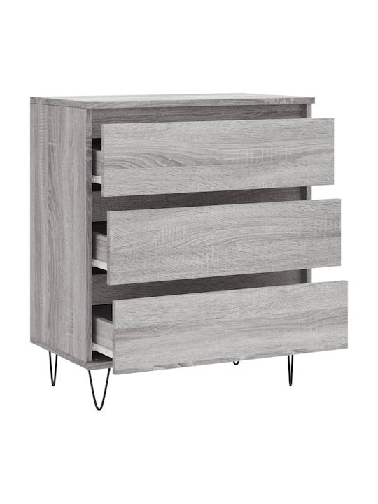 Wooden Bedroom Chest of Drawers with 3 Drawers 60x35x70cm