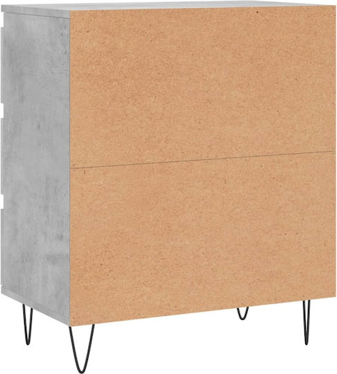 Wooden Chest of Drawers with 3 Drawers Gray 60x35x70cm