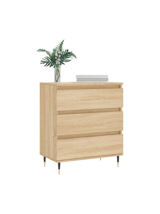 Wooden Chest of Drawers with 3 Drawers 60x35x70cm