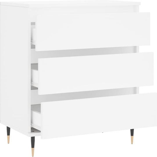 Συρταριέρα Κρεβατοκάμαρας mit 3 Schubladen Weiß 60x35x70cm