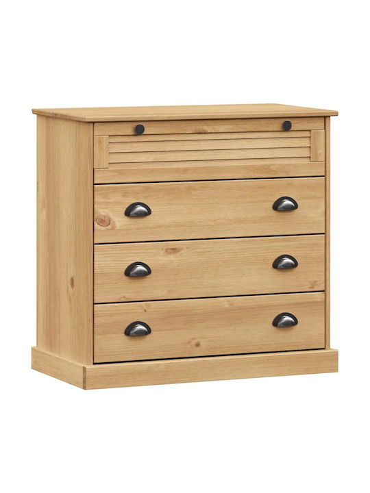 Wooden Chest of Drawers with 4 Drawers 80x40x76cm