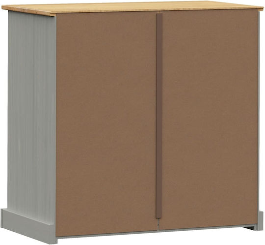 Wooden Chest of Drawers with 4 Drawers Gray 80x40x76cm