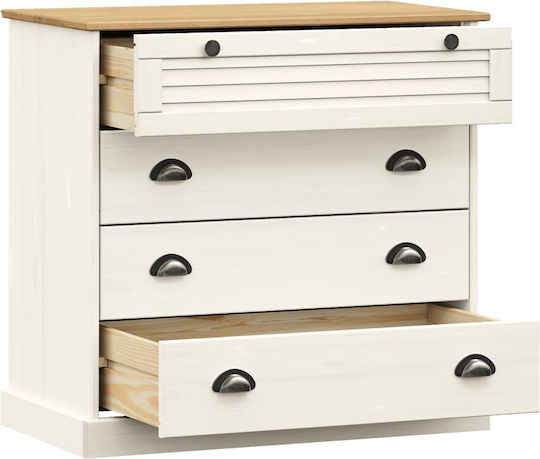 Wooden Chest of Drawers with 4 Drawers 80x40x76cm