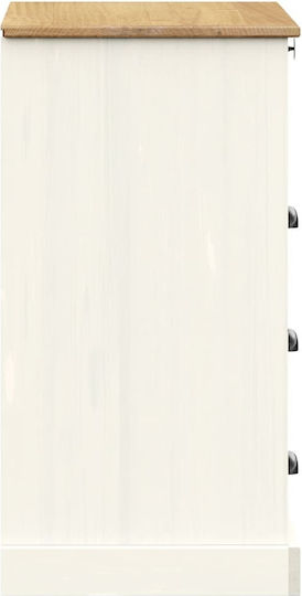 Wooden Chest of Drawers with 4 Drawers 80x40x76cm
