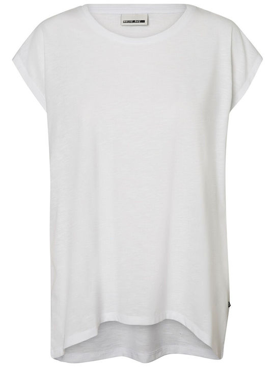 Noisy May Γυναικείο Oversized T-shirt Λευκό