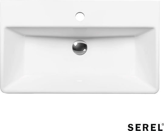 Serel Tetra Надеждна мивка Порцелан 60x35x14см Бял