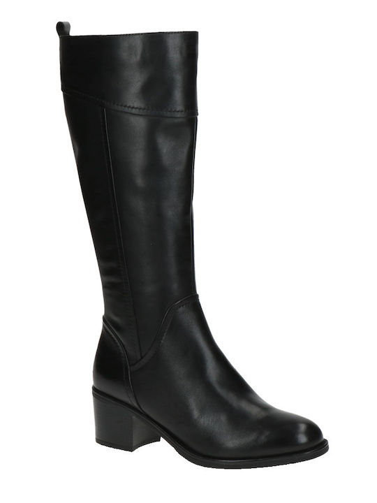 Caprice Leather Women's Boots Riding Black