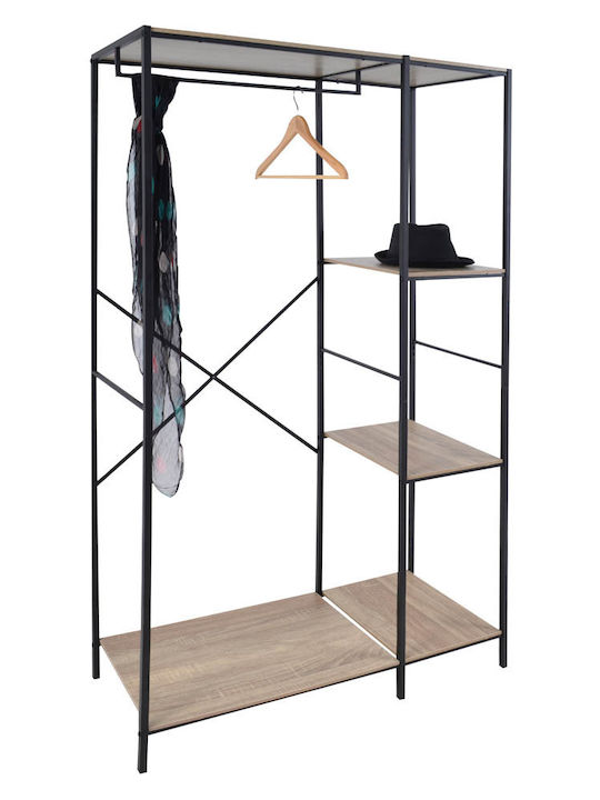 Ankor Floor Garment Rack made of Wood Black 90x41x167cm