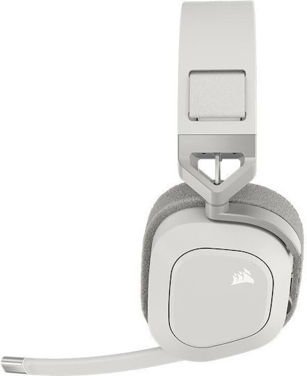 Corsair HS80 Max RGB Wireless Over Ear Gaming Headset with Bluetooth USB Connectivity White for PC