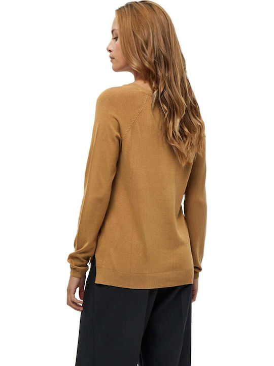 Peppercorn Tana Women's Long Sleeve Sweater with V Neckline Brown