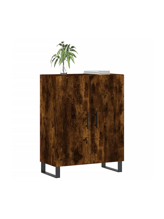 Living Room Display Cabinet Made of Particle Board in Smoky Oak Color 69.5x34x90cm