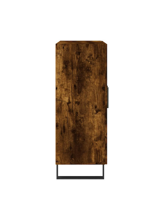 Living Room Display Cabinet Made of Particle Board in Smoky Oak Color 69.5x34x90cm
